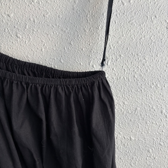 APIECE APART PALMA ONE SHOULDER BLACK ORGANIC COTTON DRESS - Picture 4 of 12